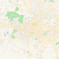 Fototapeta na wymiar Empty vector map of Toluca, Mexico