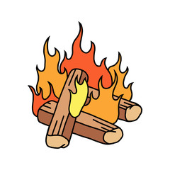 Fire camp vector illustration. illustration of bonfire