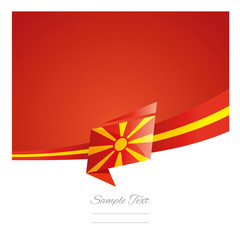 New abstract North Macedonia flag ribbon origami red background vector