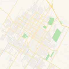 Empty vector map of Los Mochis, Sinaloa, Mexico