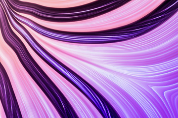 Futuristic abstract background of beautiful glowing neon colorful lines with gradient from pink to violet.