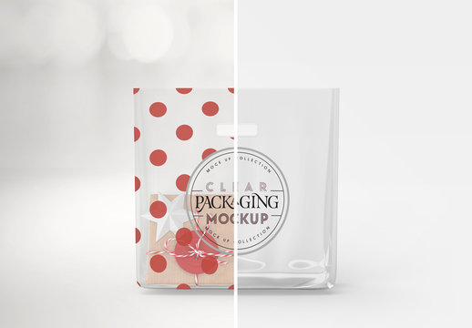 Clear Bag with Cutout Handle Mockup