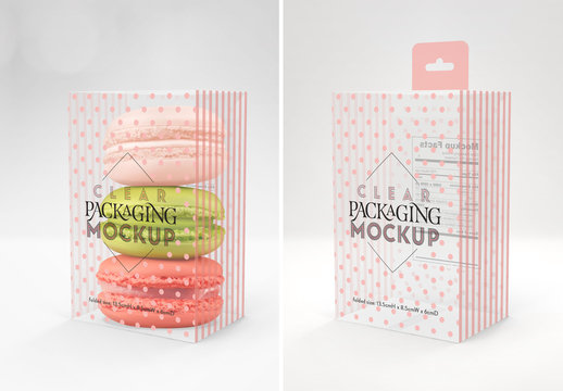 Download Clear Box With Foldable Hang Tab Mockup Stock Template Adobe Stock