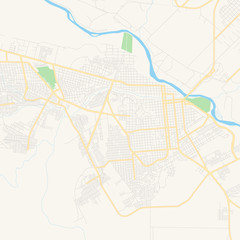 Naklejka premium Empty vector map of Ciudad Acuña, Coahuila, Mexico