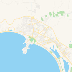 Fototapeta na wymiar Empty vector map of Manzanillo, Colima, Mexico
