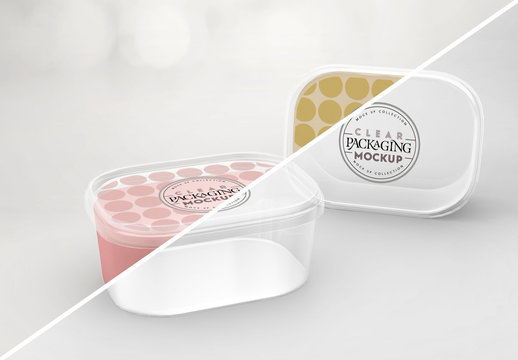 Clear Rectangle Tubs Mockup