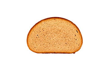 Fresh baked bread slice isolated on white background.