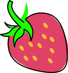 Single line strawberry icon. Minimal strawberry illustration. One line berry. Vector