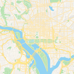 Empty vector map of Washington, D.C., USA