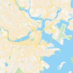 Fototapeta na wymiar Empty vector map of Boston, Massachusetts, USA
