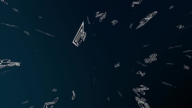 Twitching musical notes loopable background