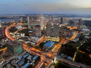 Johor Bahru city night view