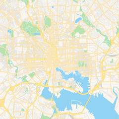 Empty vector map of Baltimore, Maryland, USA