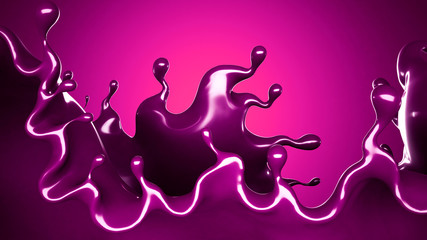 Splash of paint. 3d illustration, 3d rendering.