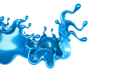 Splash of paint. 3d illustration, 3d rendering.