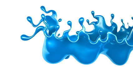 Fototapeta premium Splash of paint. 3d illustration, 3d rendering.