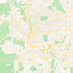 Fototapeta na wymiar Empty vector map of Colorado Springs, Colorado, USA