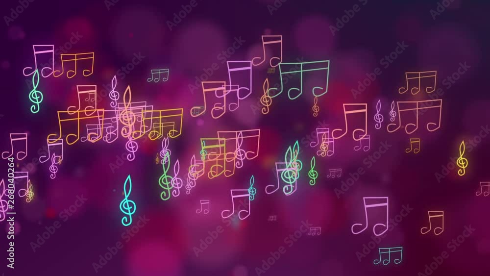 Poster twitching musical notes loopable background