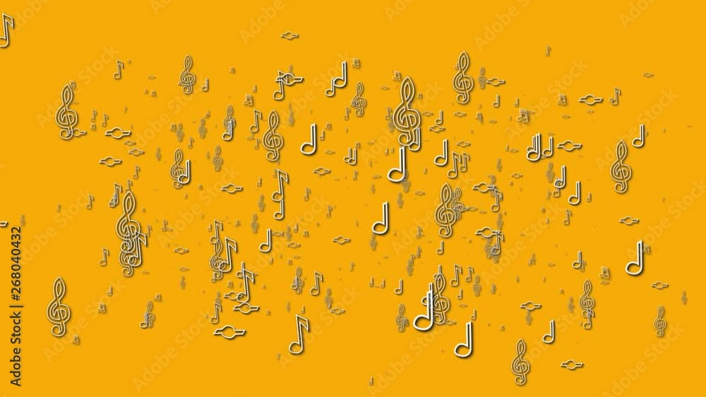 Poster animated background with musical notes.