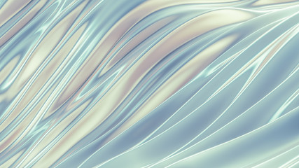 Beautiful green background with drapery fabric. 3d illustration, 3d rendering.