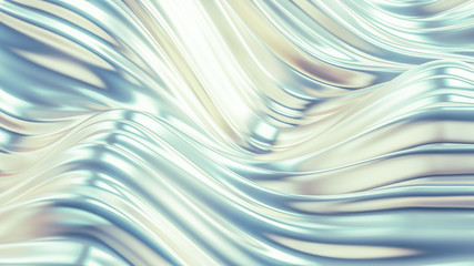 Beautiful green background with drapery fabric. 3d illustration, 3d rendering.