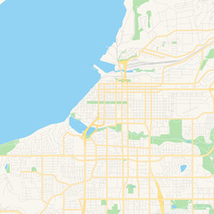 Obraz premium Empty vector map of Anchorage, Alaska, USA