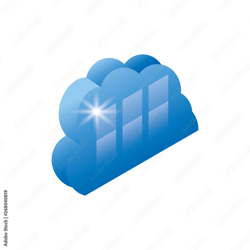 Poster cloud computing server icon