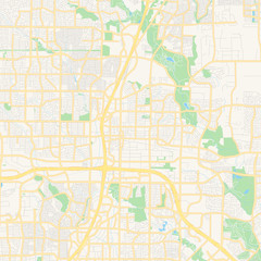 Empty vector map of Plano, Texas, USA