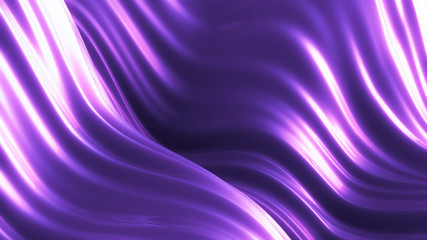 Luxurious purple background with flying fabric. 3d illustration, 3d rendering.