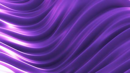 Luxurious purple background with flying fabric. 3d illustration, 3d rendering.