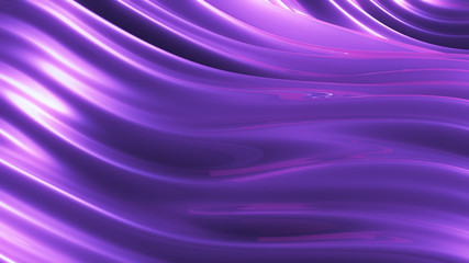 Luxurious purple background with flying fabric. 3d illustration, 3d rendering.