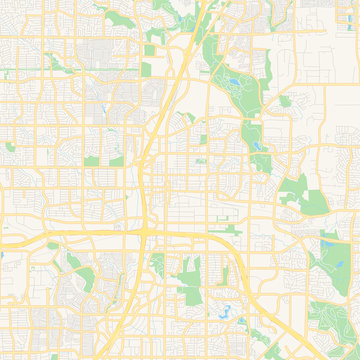 Empty Vector Map Of Plano, Texas, USA