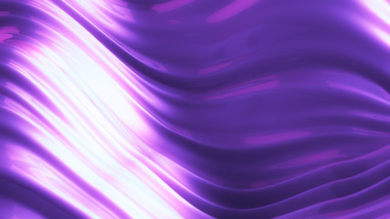 Luxurious purple background with flying fabric. 3d illustration, 3d rendering.