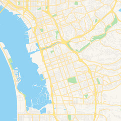 Obraz premium Empty vector map of Chula Vista, California, USA