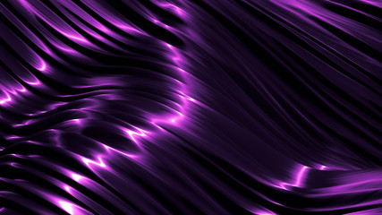 Luxurious purple background with flying fabric. 3d illustration, 3d rendering.