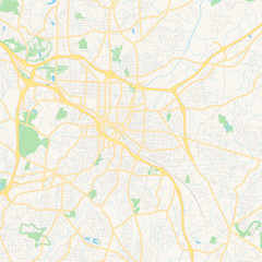 Empty vector map of Durham, North Carolina, USA