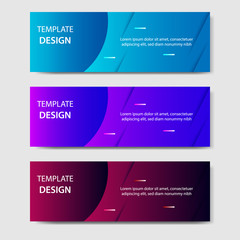 Naklejka na ściany i meble Vibrant gradient and futuristic background template for headline and header banner. Suitable for social media, web, blog, website