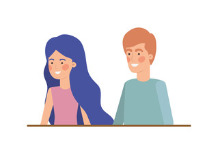 young couple avatar character