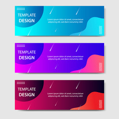 Vibrant gradient and futuristic background template for headline and header banner. Suitable for social media, web, blog, website