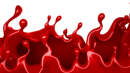 A splash of red thick liquid. 3d illustration, 3d rendering.