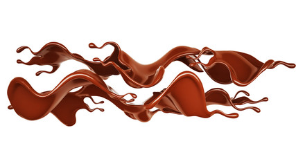 Chocolate splash. 3d illustration, 3d rendering.