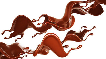 Chocolate splash. 3d illustration, 3d rendering.