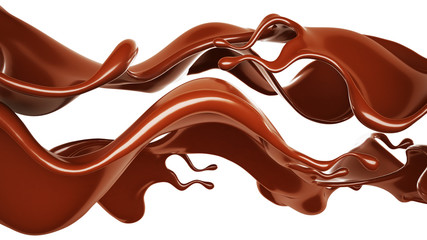 Chocolate splash. 3d illustration, 3d rendering.