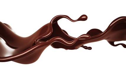 Chocolate splash. 3d illustration, 3d rendering.