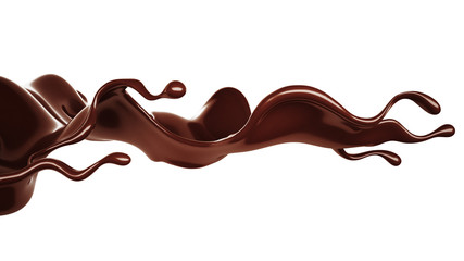 Chocolate splash. 3d illustration, 3d rendering.