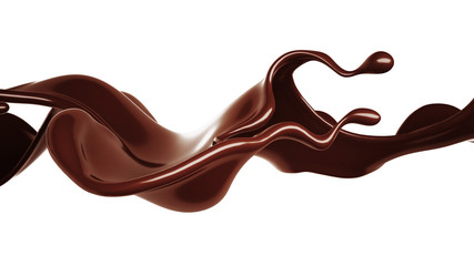 Chocolate splash. 3d illustration, 3d rendering.