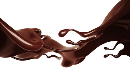 Chocolate splash. 3d illustration, 3d rendering.