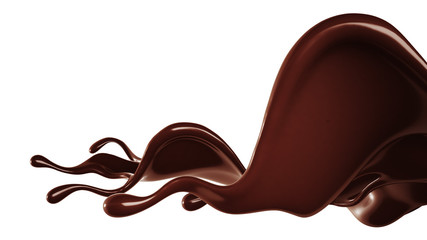 Chocolate splash. 3d illustration, 3d rendering.