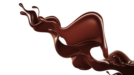 Chocolate splash. 3d illustration, 3d rendering.
