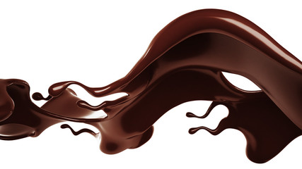 Chocolate splash. 3d illustration, 3d rendering.